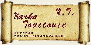 Marko Tovilović vizit kartica